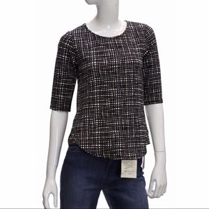 Bar III Crepe Top in Black & White S